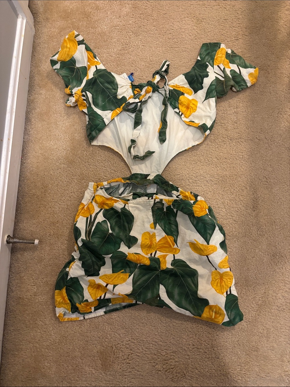Farm Rio Cutout Tie-Back Romper - Picture 2 of 3